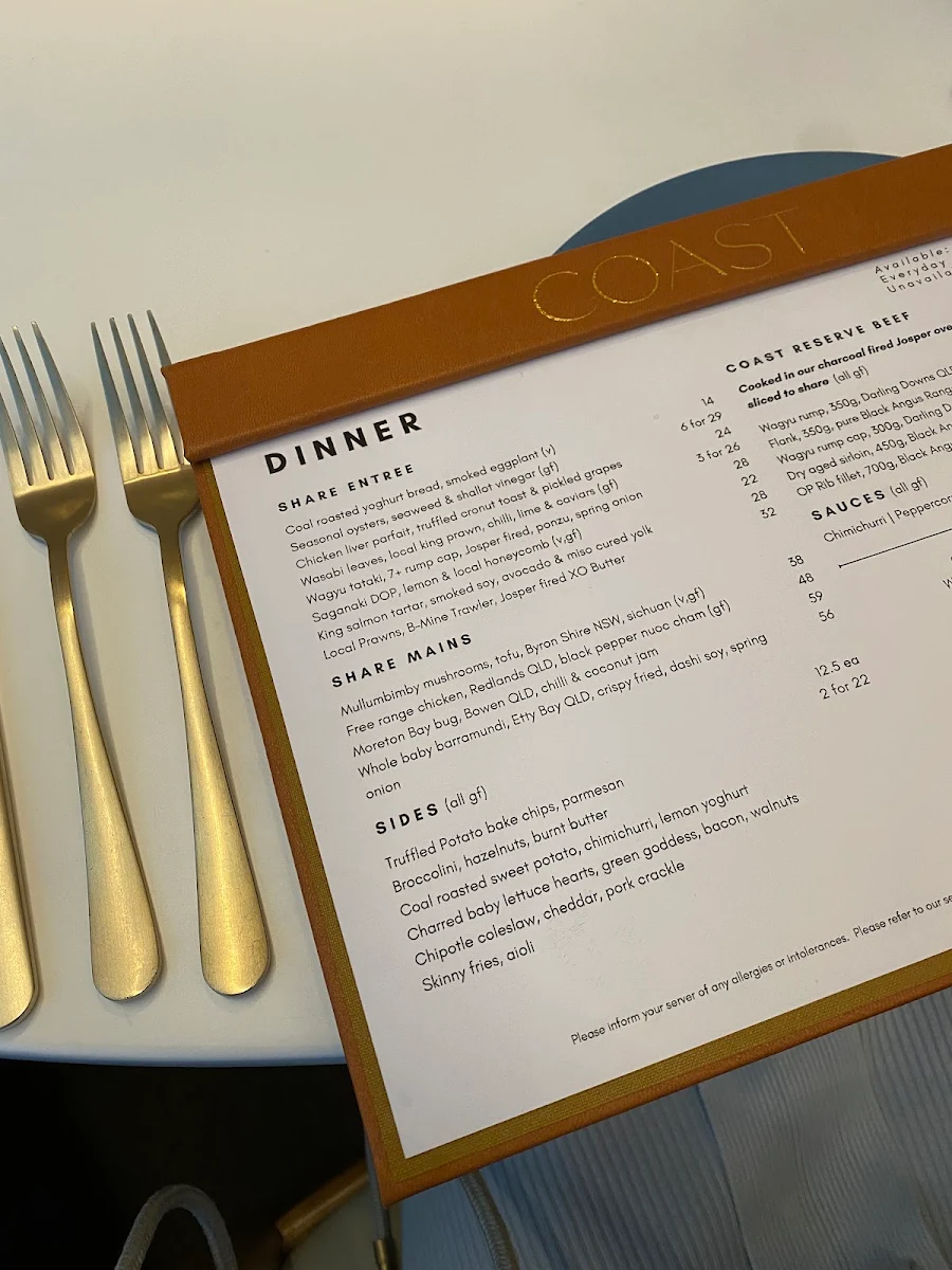 Menu, COAST