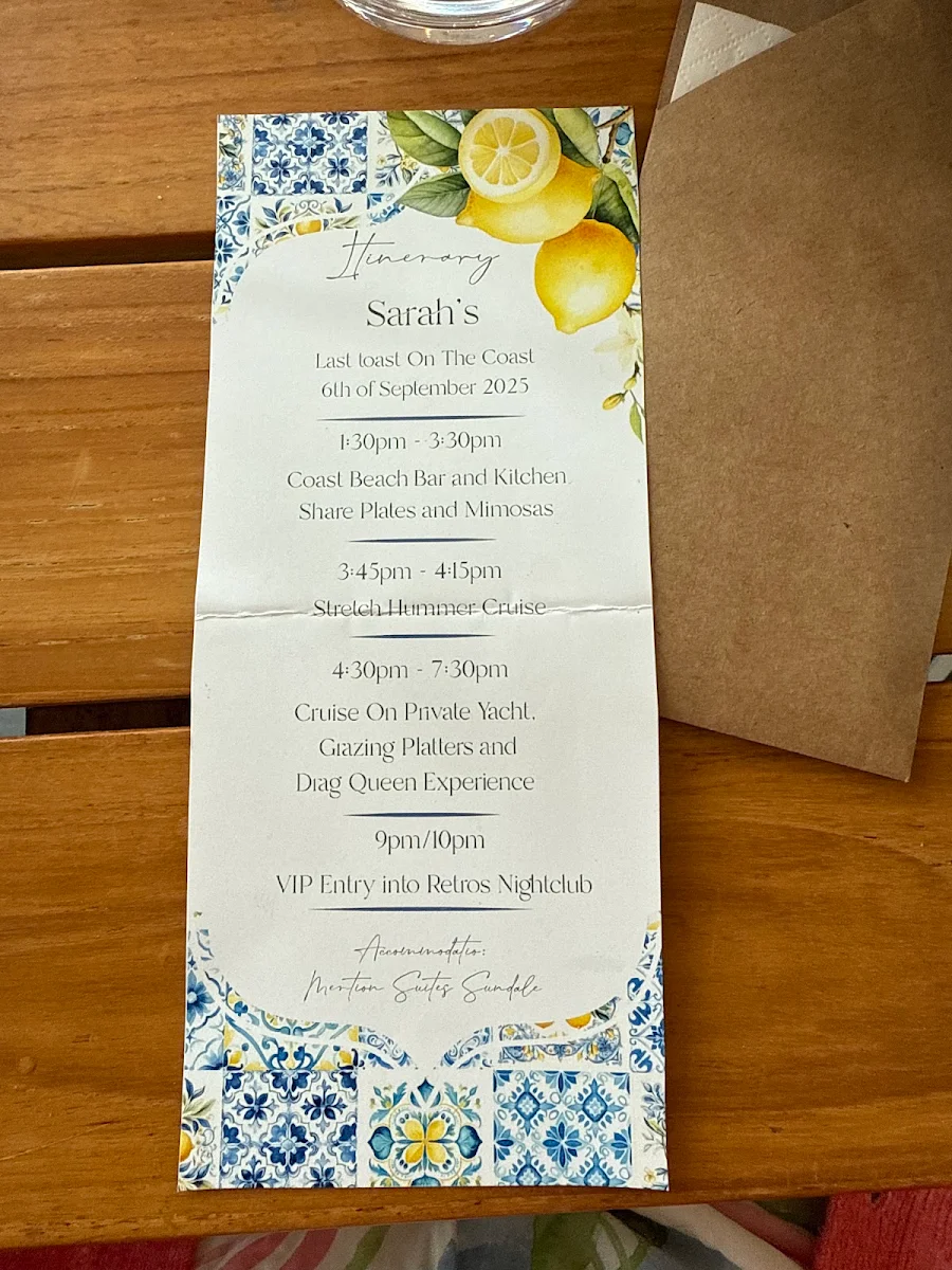 Menu, COAST