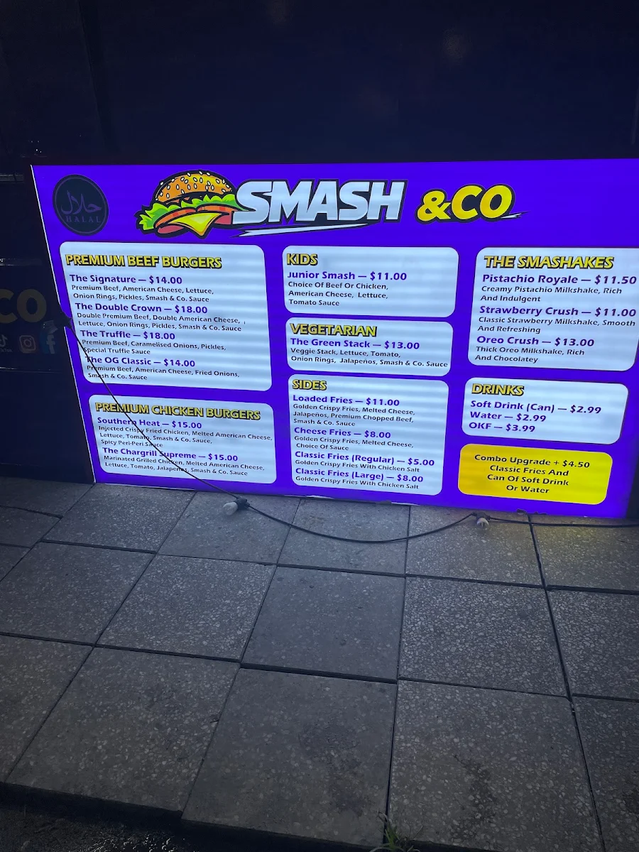 Menu, Smash & Co