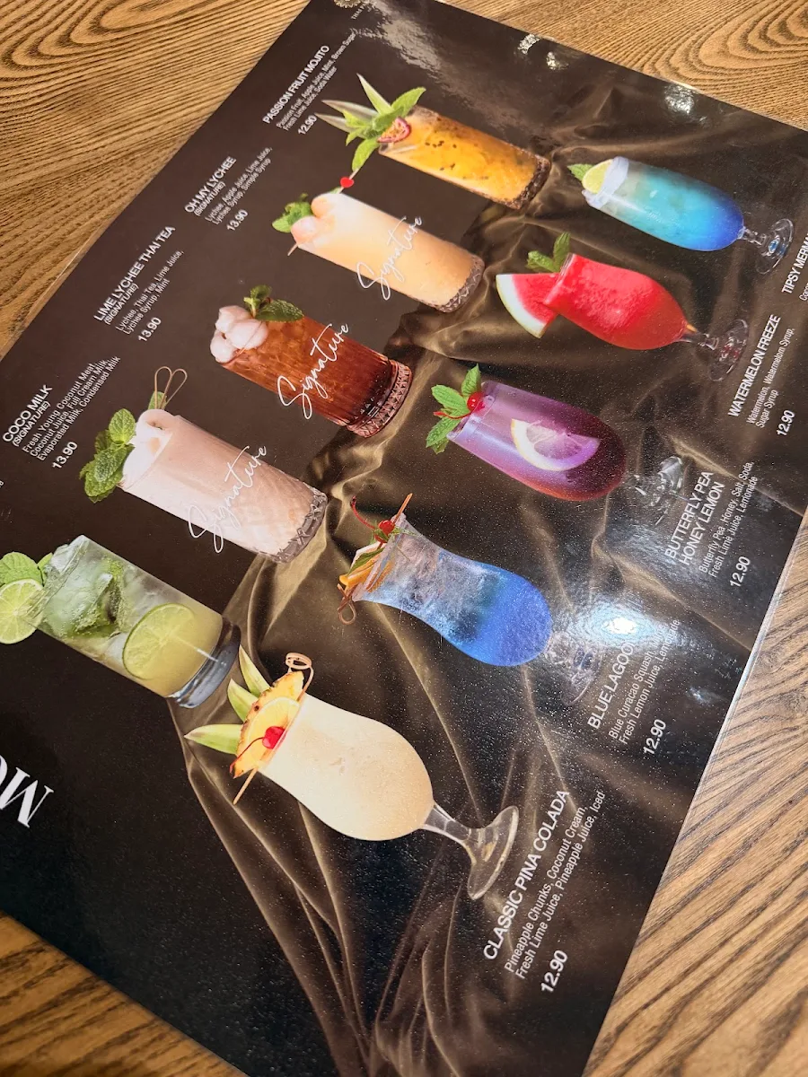 Menu, Thai Paragon Bankstown