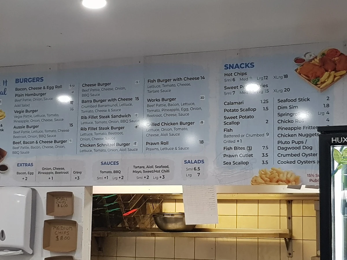 Menu, Mariners Cove Fish & Chips