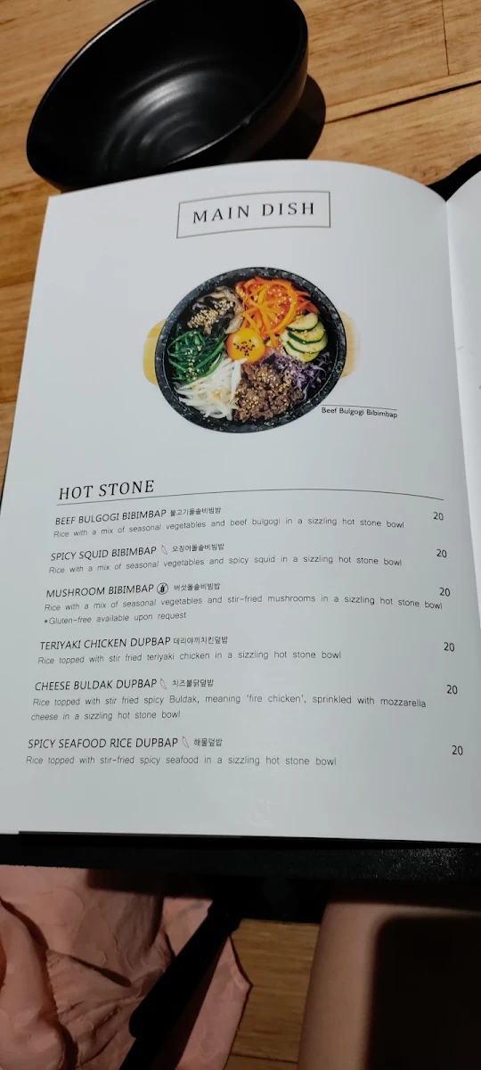 Menu, Madang Korean BBQ