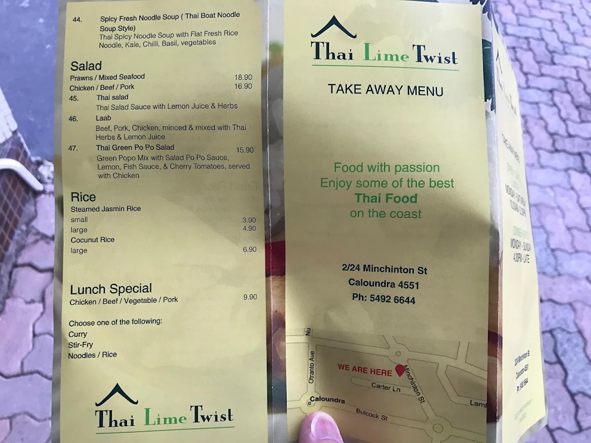 Menu, Thai Lemon