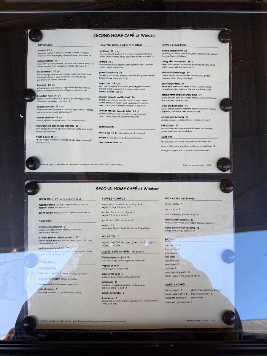 Menu, Simon's Cafe - Best cafe in Windsor
