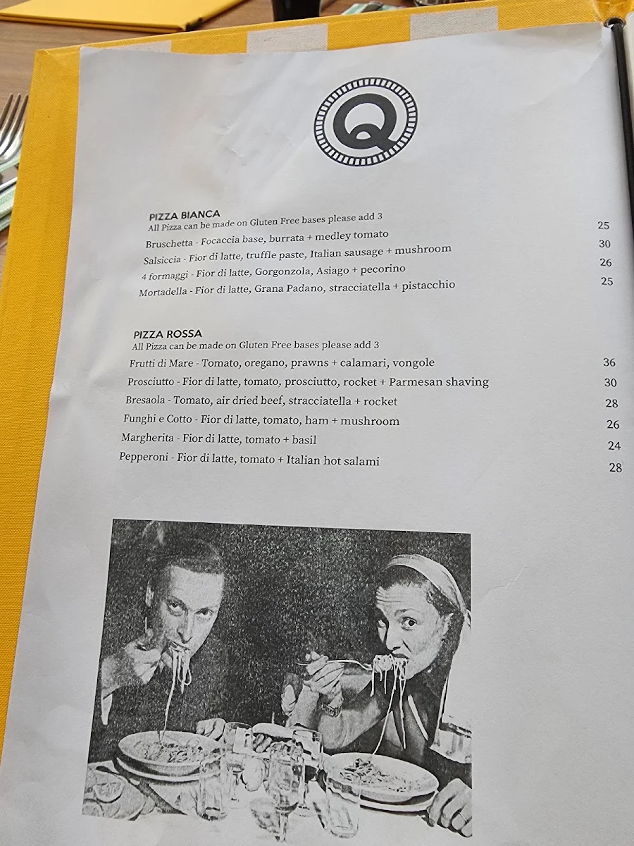 Menu, Cinque Terre Chadstone