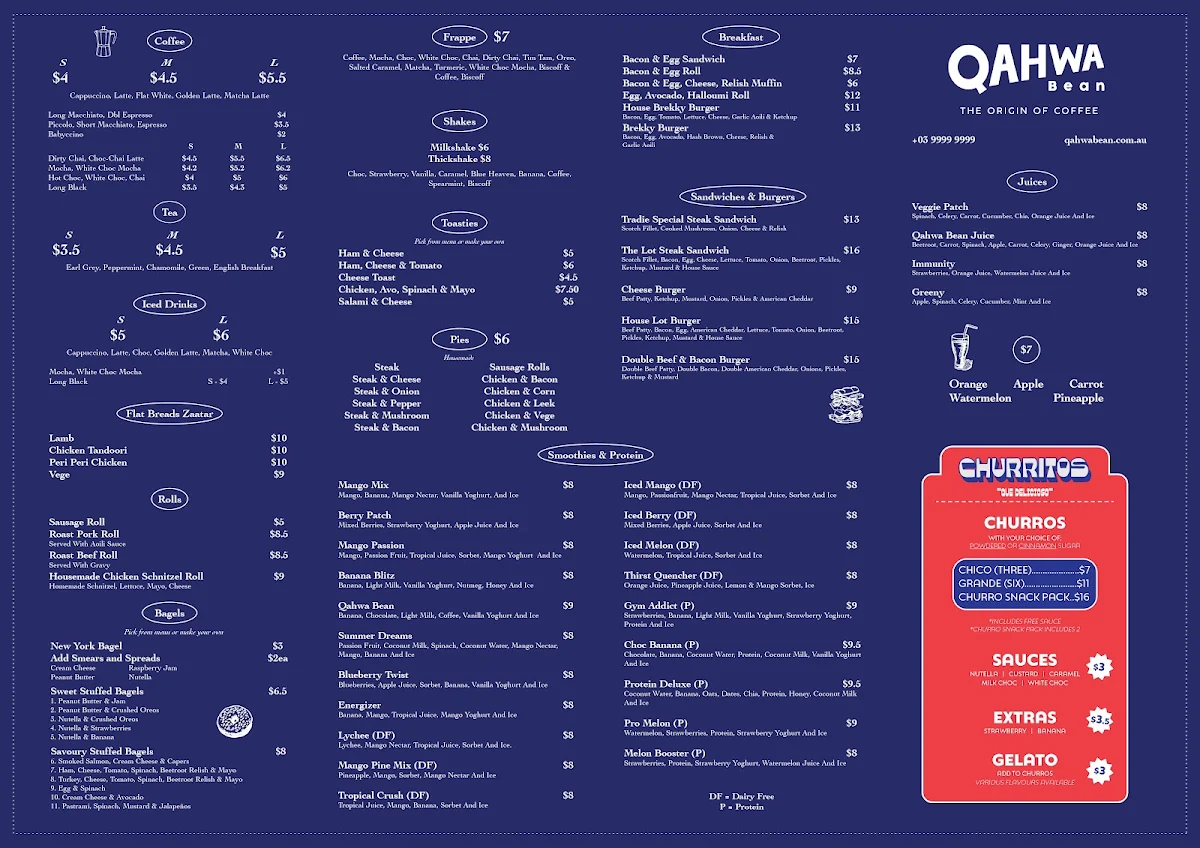 Menu, Qahwa Bean