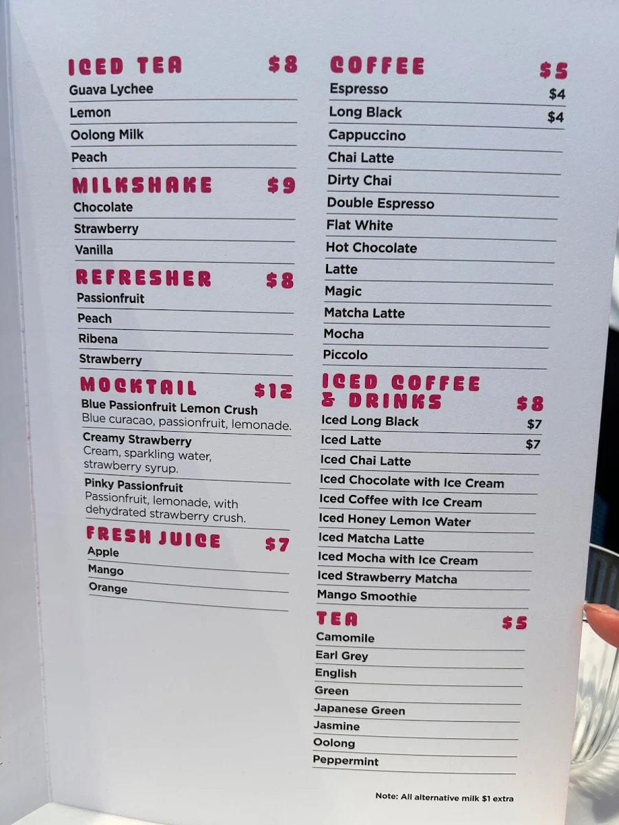 Menu, Hello Kitty and Friends Cafe Melbourne Central
