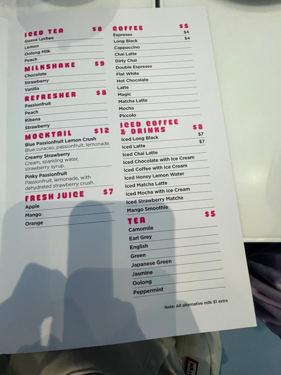 Menu, Hello Kitty and Friends Cafe Melbourne Central