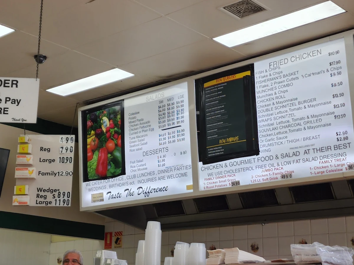 Menu, Cranbourne Charcoal Chicken