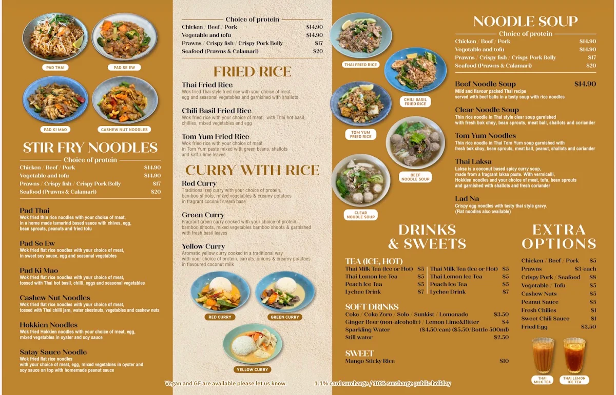 Menu, Charles Thai