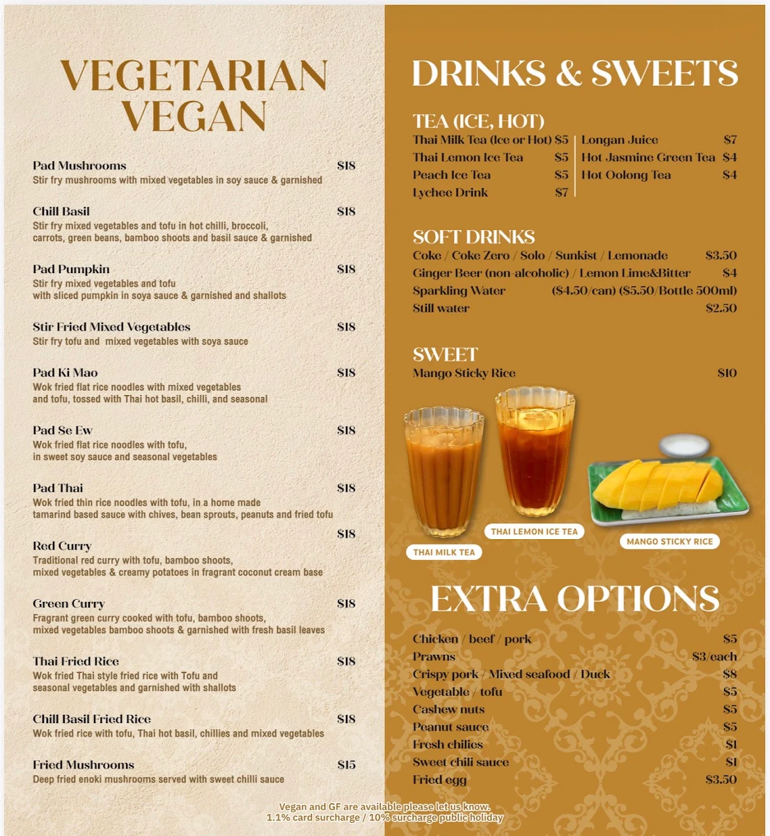 Menu, Charles Thai