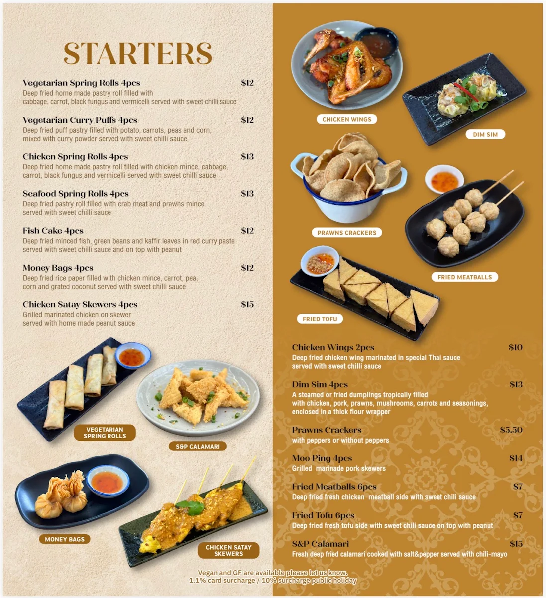Menu, Charles Thai