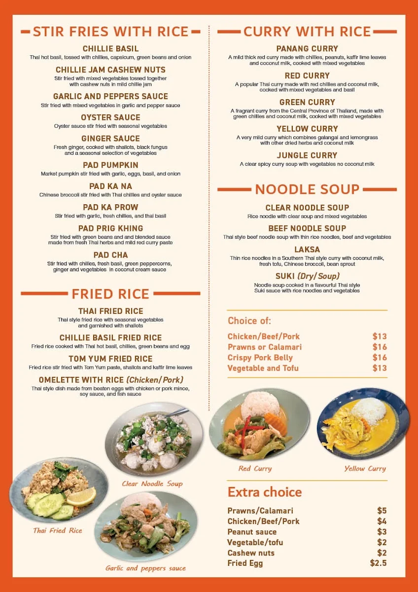 Menu, Charles Thai