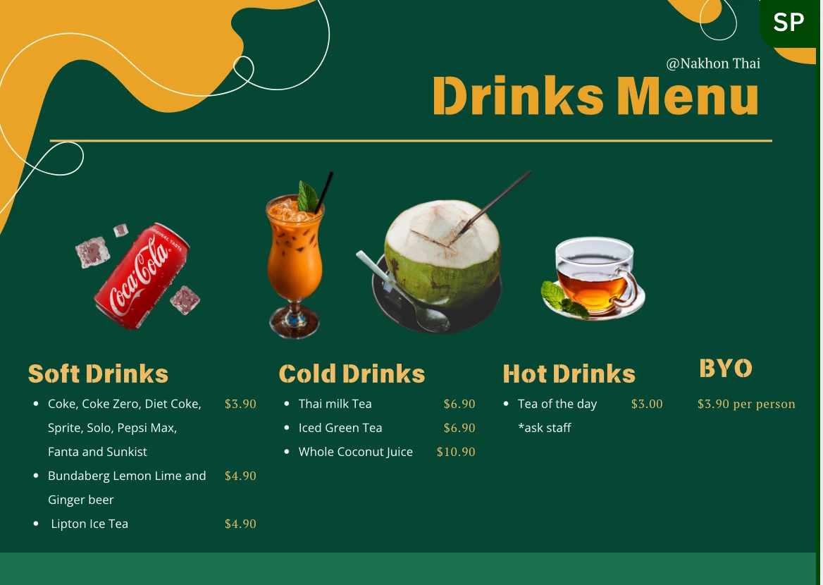 Menu, Nakhon Thai