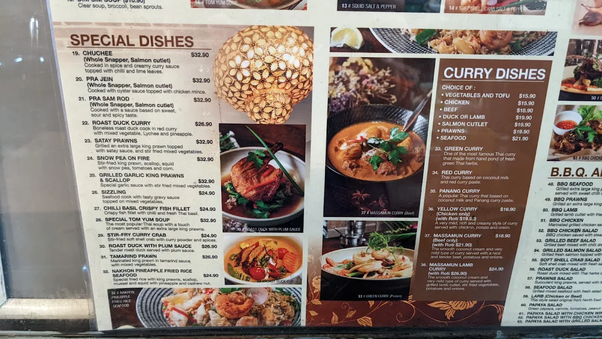 Menu, Nakhon Thai