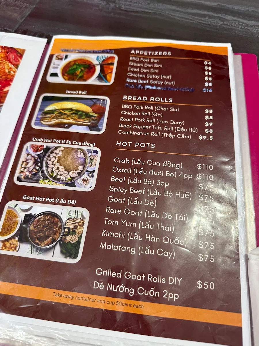 Menu, Cafe Thu Ngan