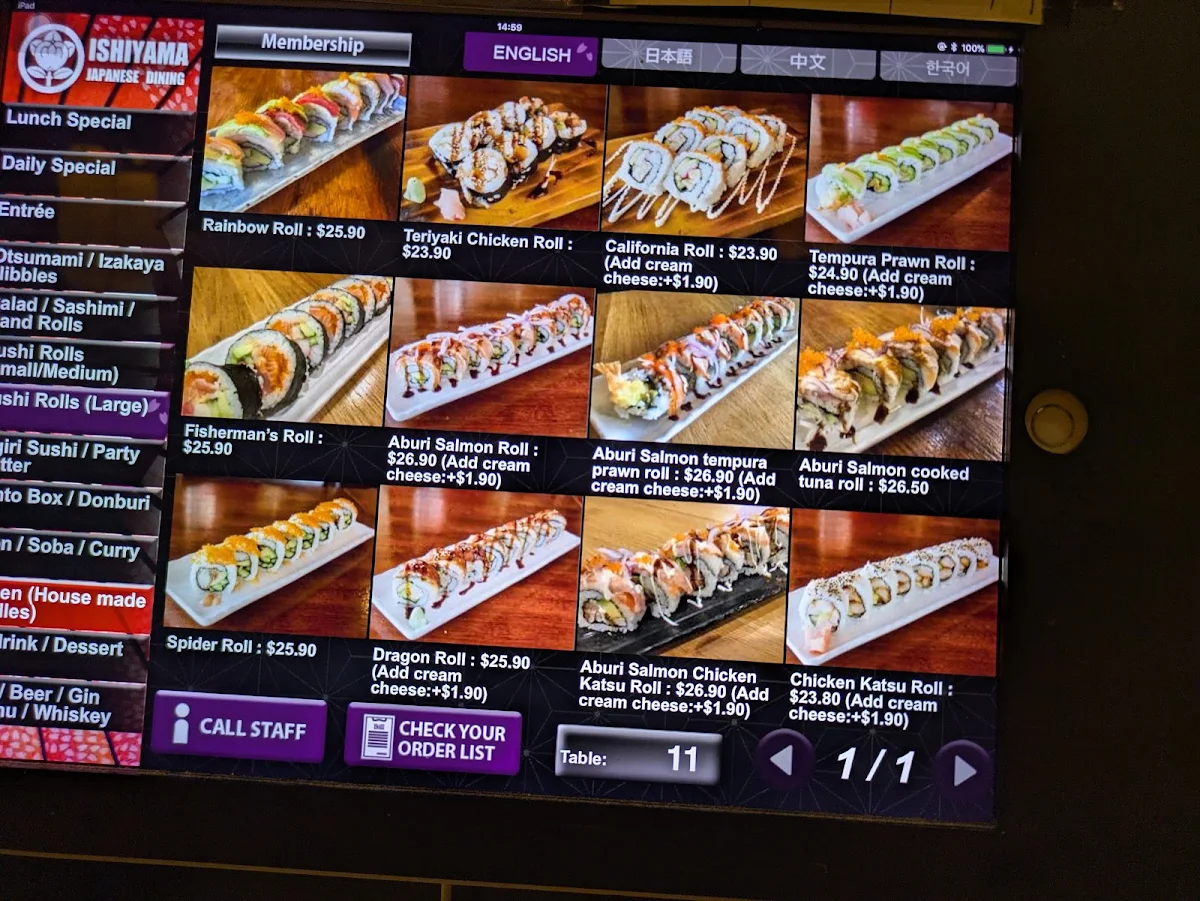 Menu, Ishiyama Campsie