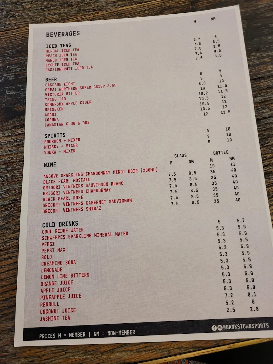Menu, Lucky Cheng's