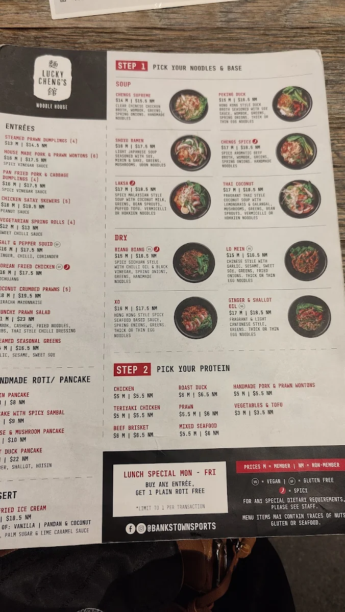 Menu, Lucky Cheng's