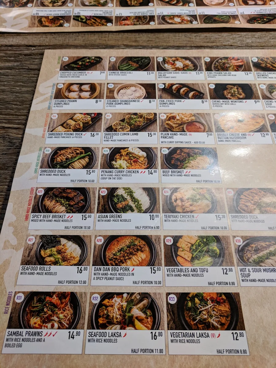 Menu, Lucky Cheng's