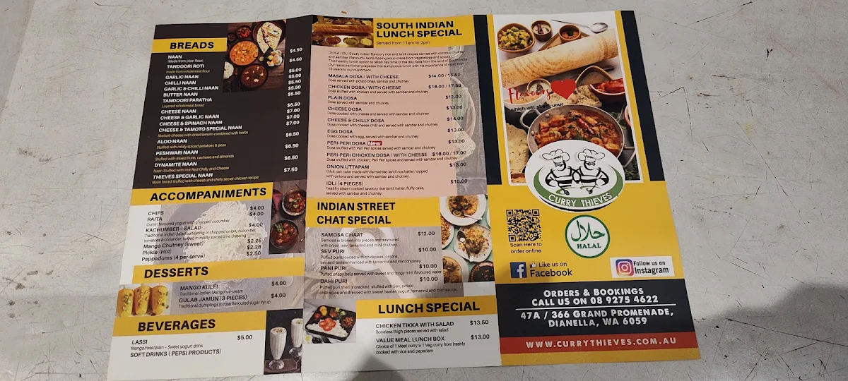 Menu, Curry Thieves