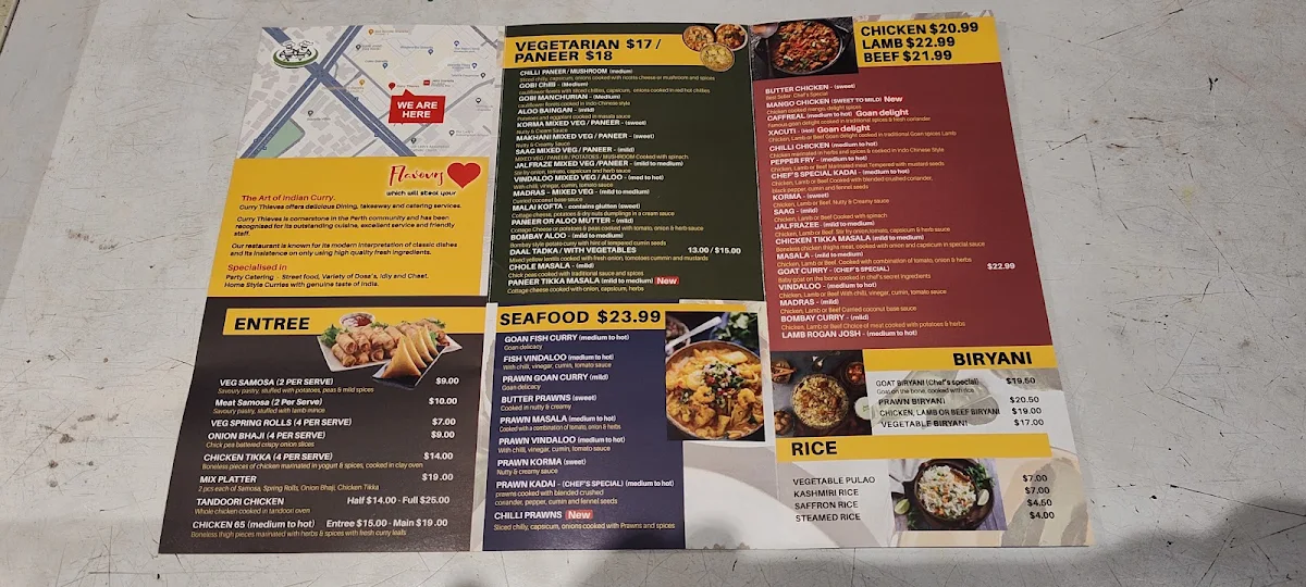 Menu, Curry Thieves