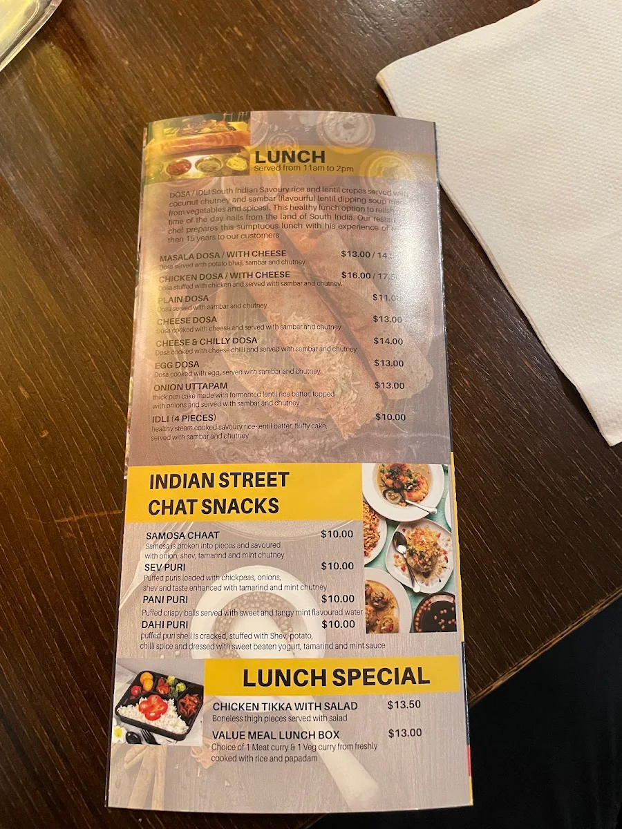 Menu, Curry Thieves