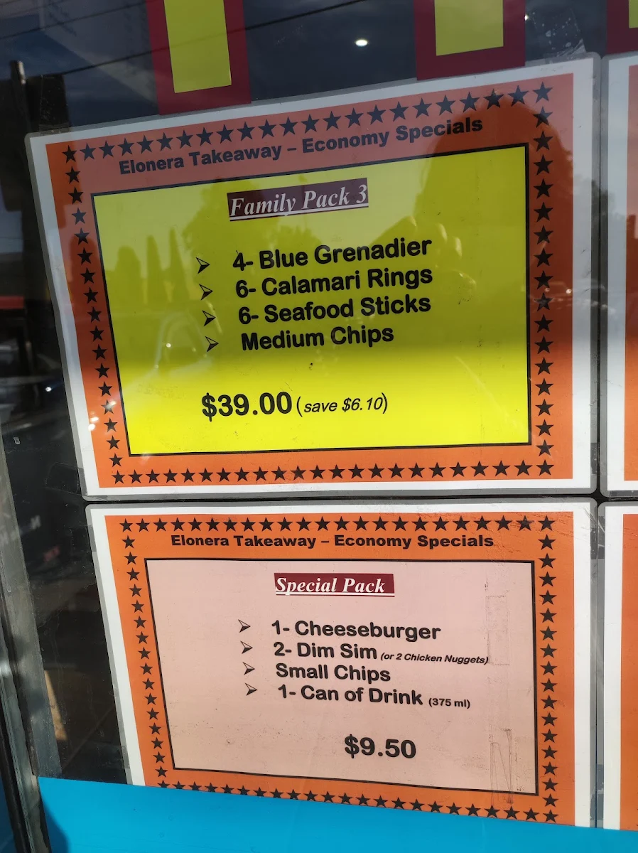 Menu, Noble Park Fish & Chips