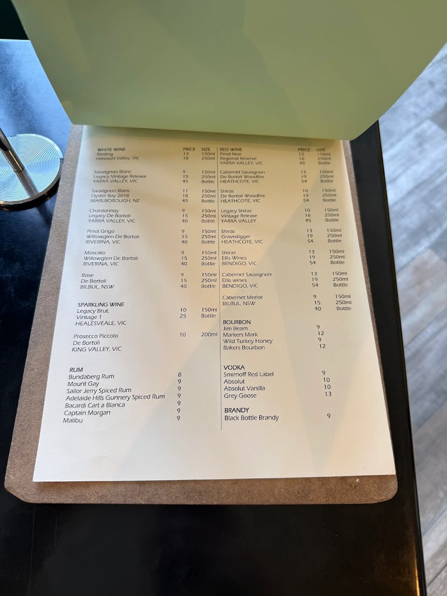 Menu, The Pantry