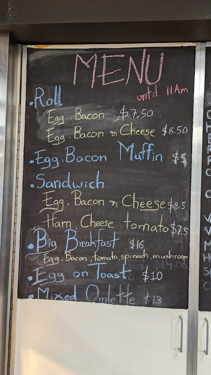 Menu, Hall Street Cafe