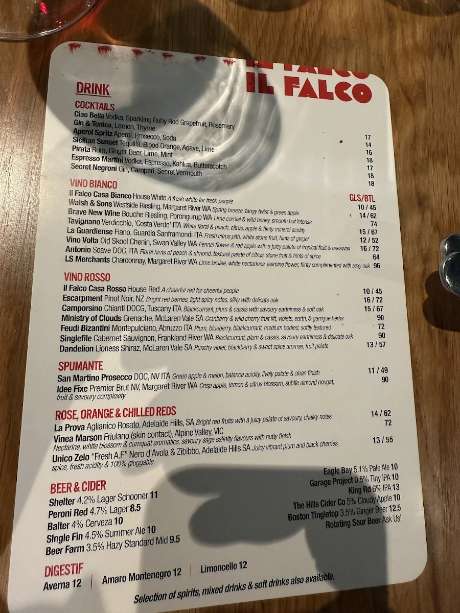 Menu, IL FALCO