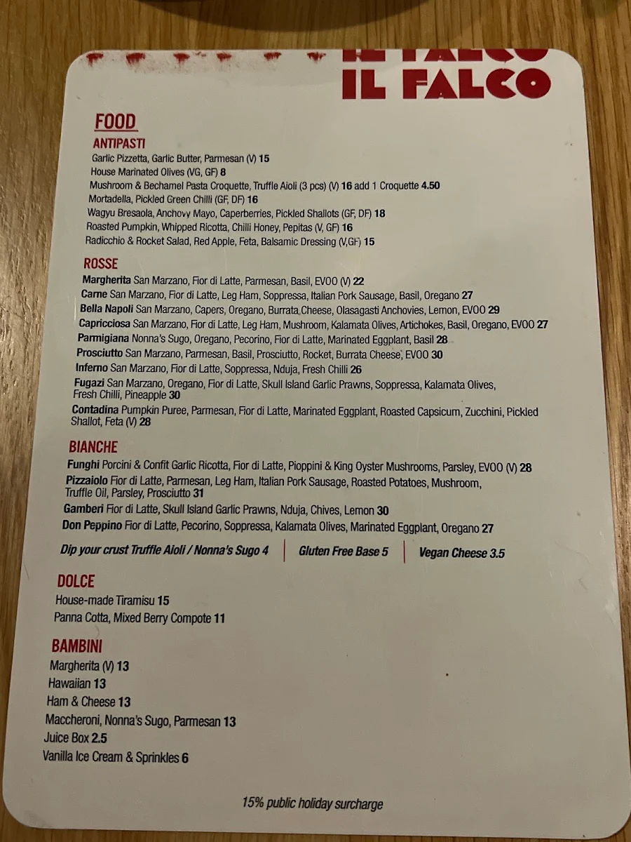 Menu, IL FALCO