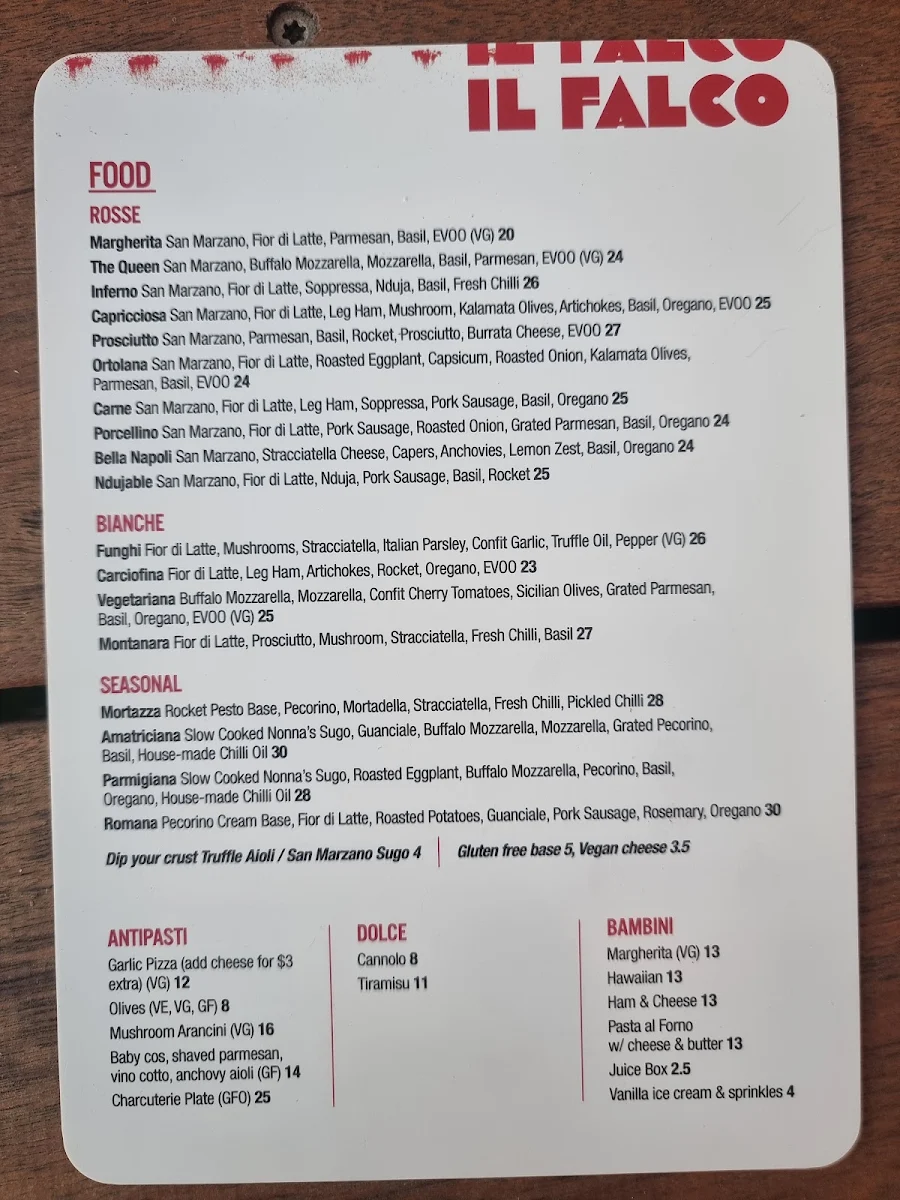 Menu, IL FALCO