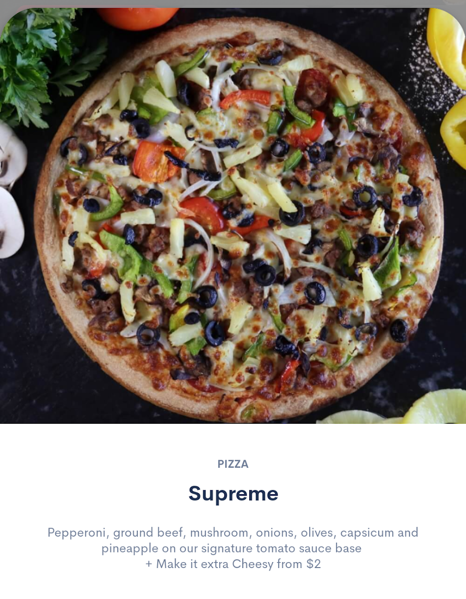 Menu, The Pizza Place Calliope