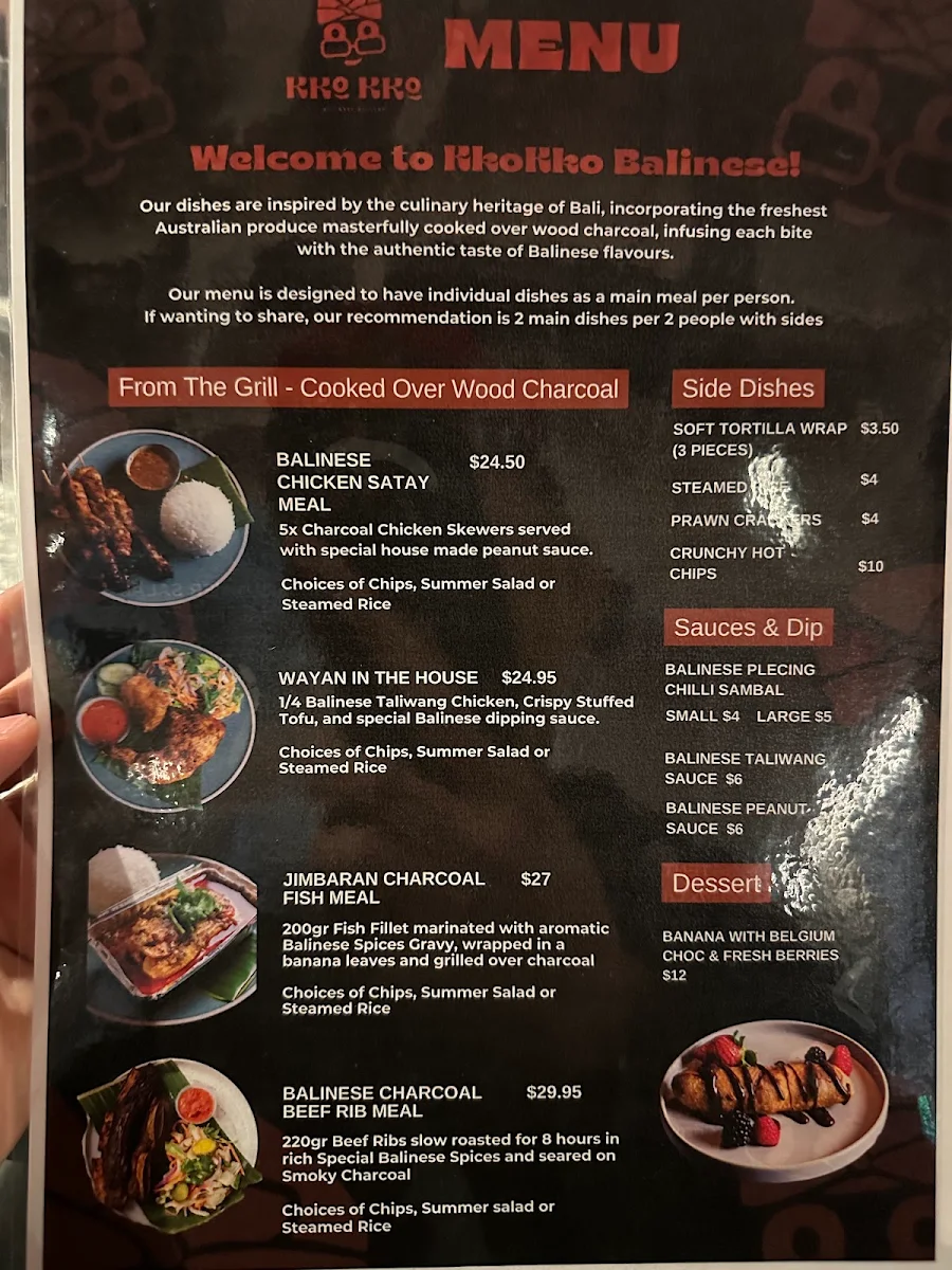 Menu, KKO KKO Balinese