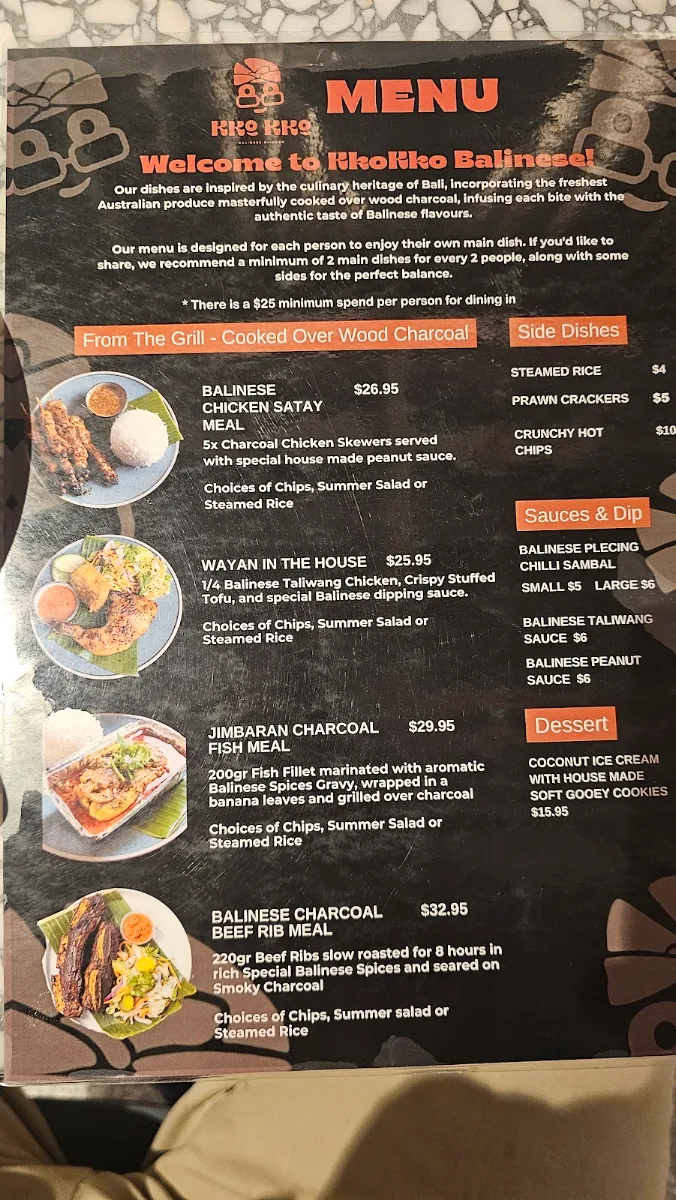 Menu, KKO KKO Balinese