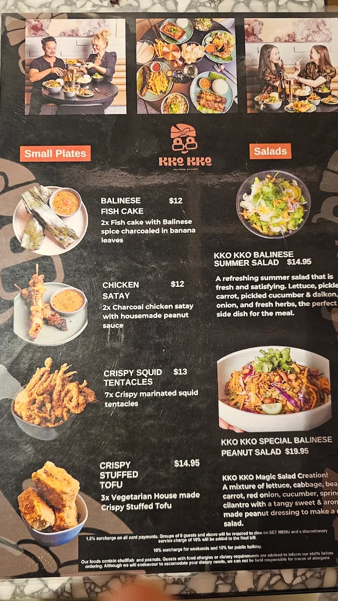 Menu, KKO KKO Balinese