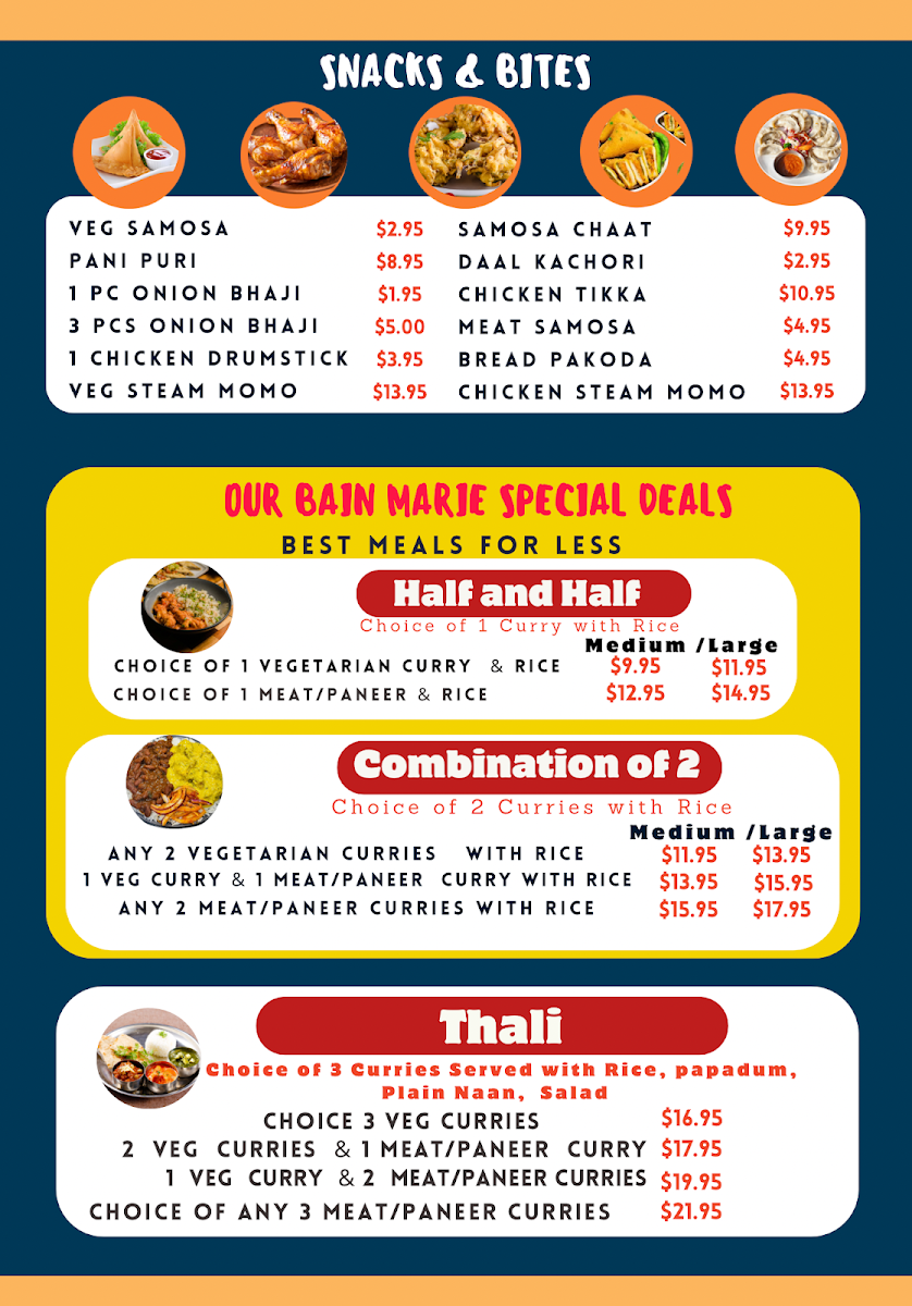 Menu, Masala Mate- Indian Curries & Tandoori