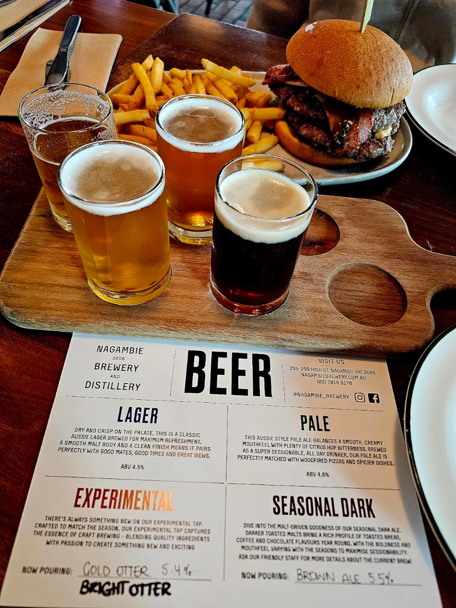 Menu, Nagambie Brewery and Distillery