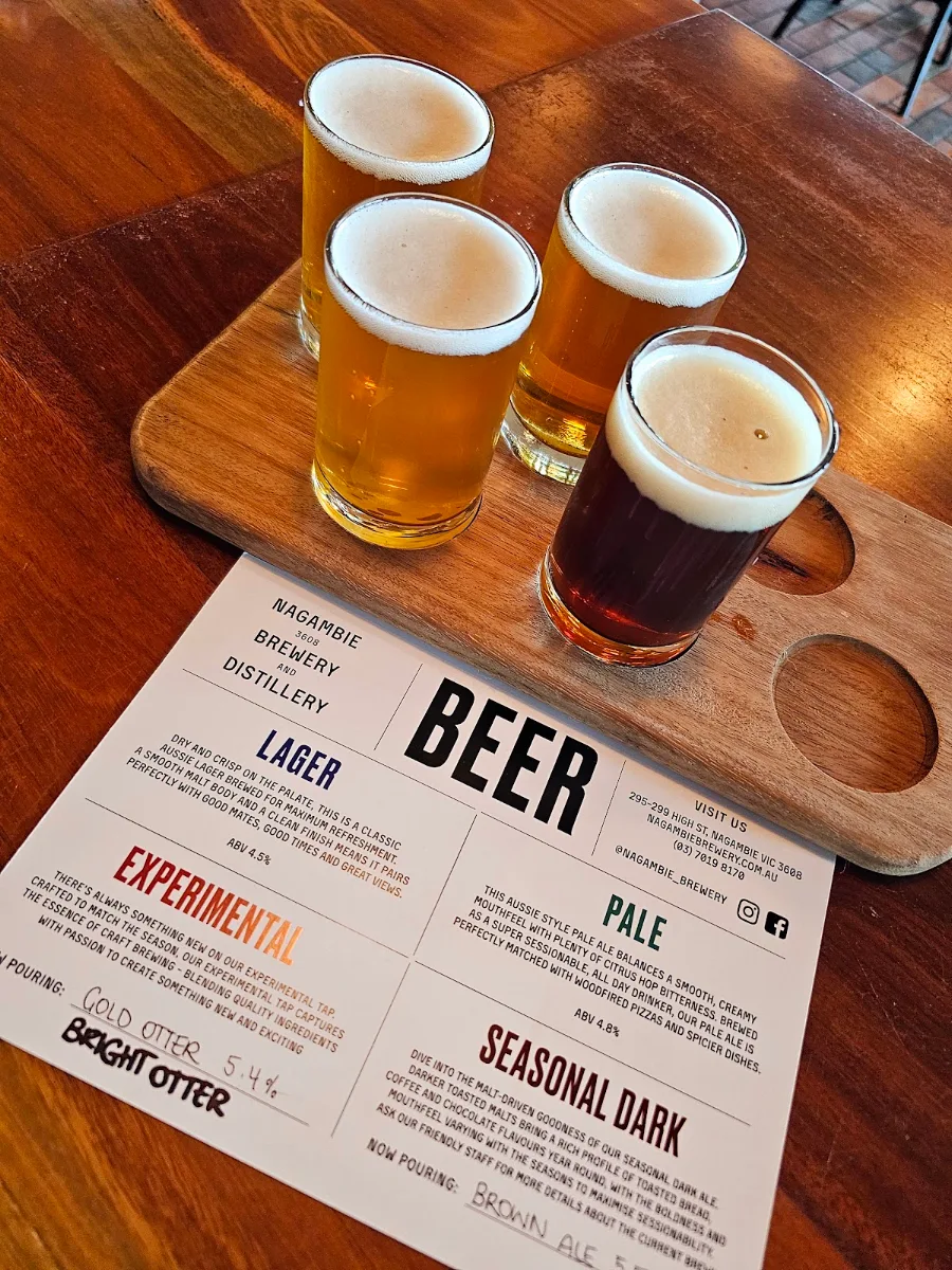 Menu, Nagambie Brewery and Distillery