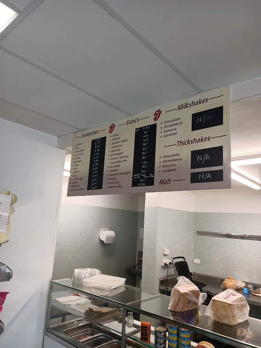 Menu, Renaes Takeaway