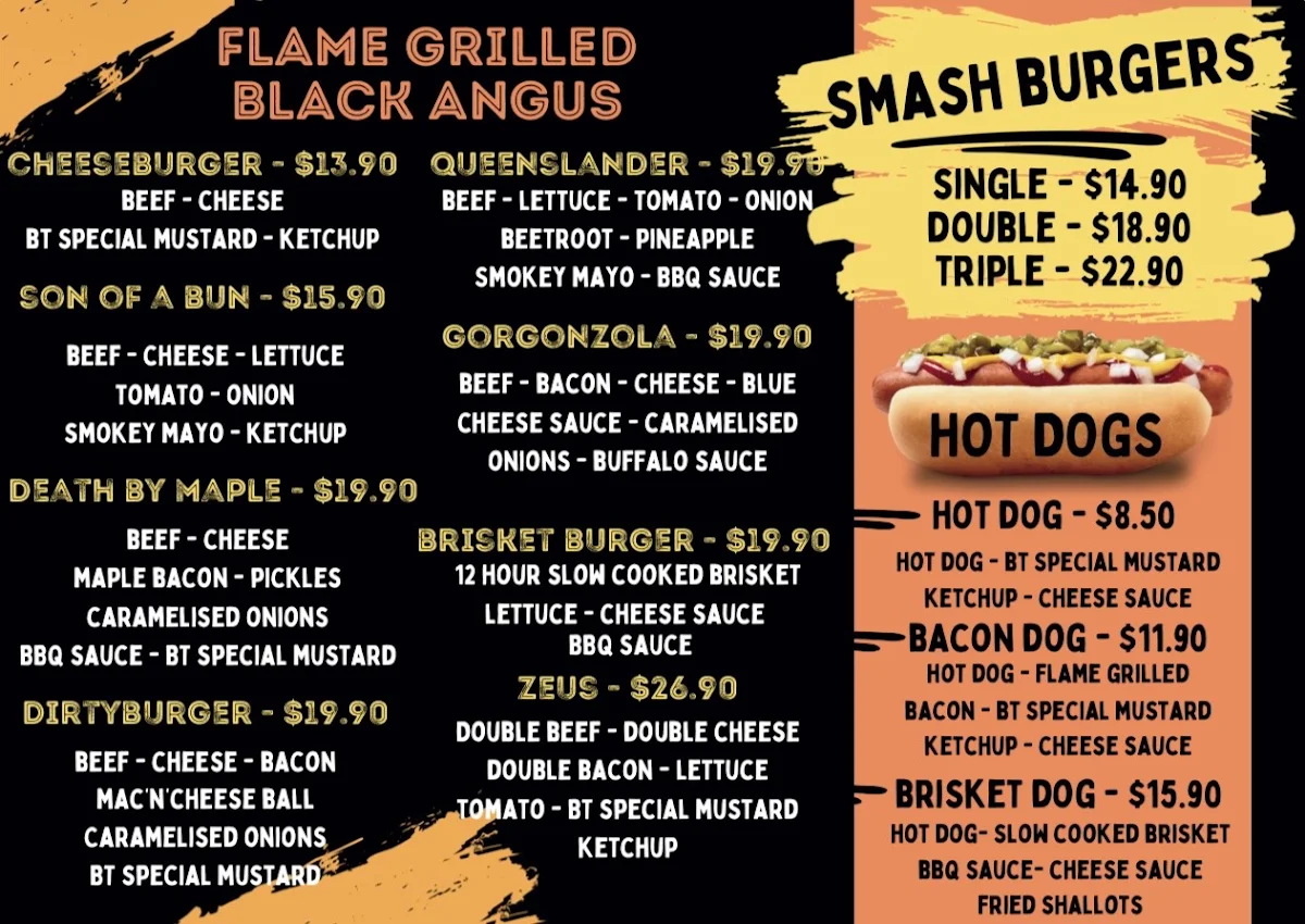 Menu, Burger Time 69