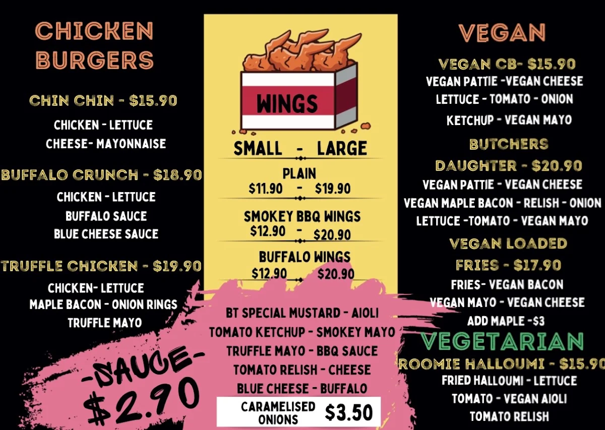 Menu, Burger Time 69