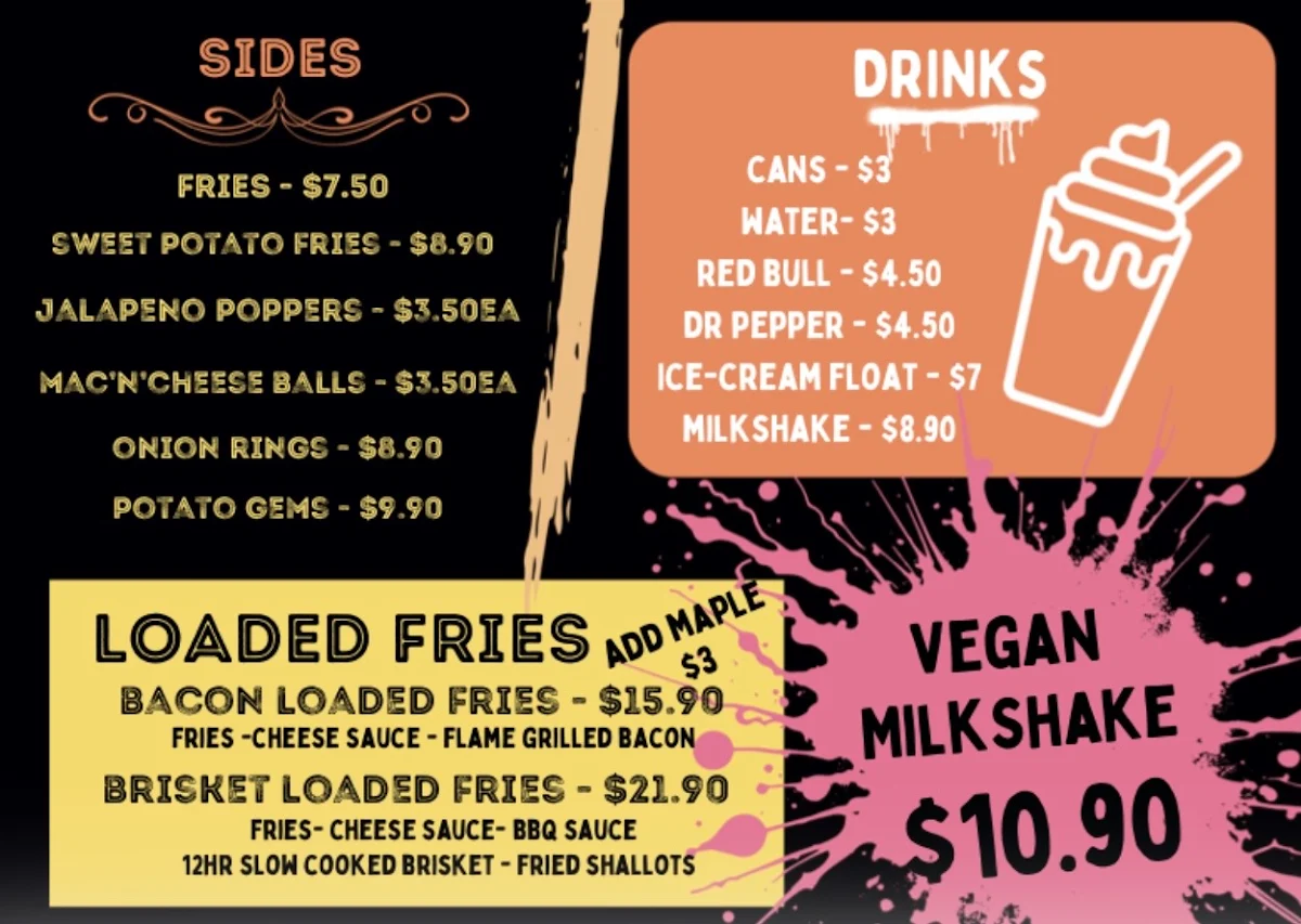 Menu, Burger Time 69