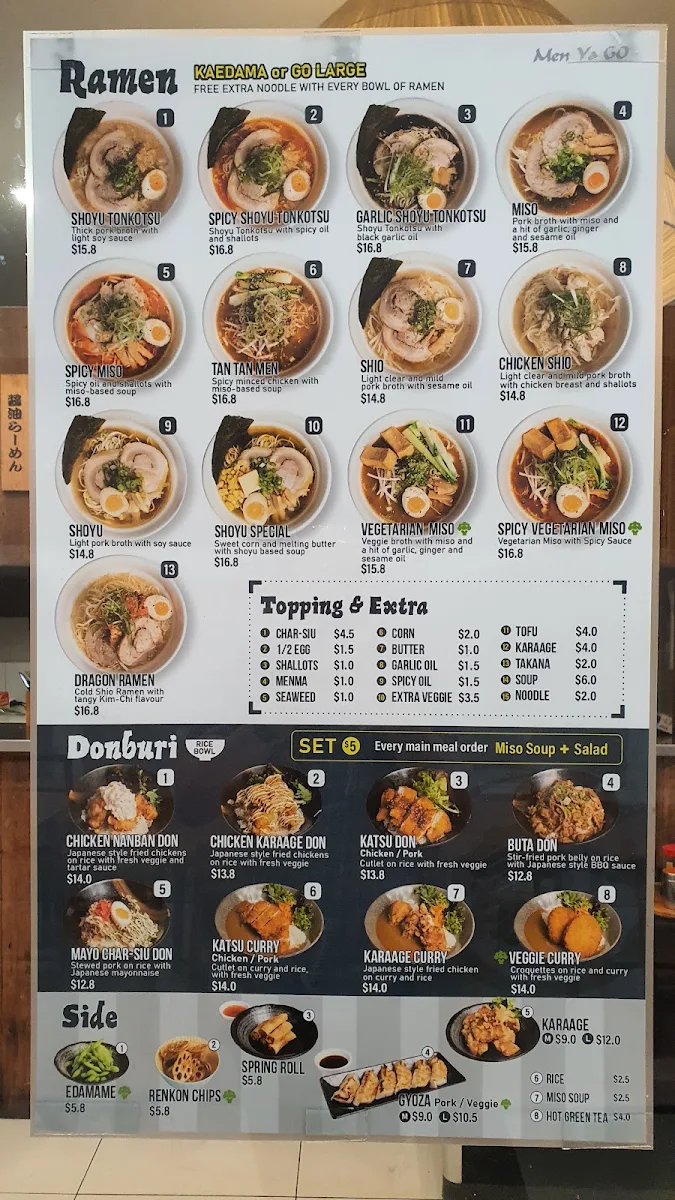 Menu, Men Ya Go - Albert St
