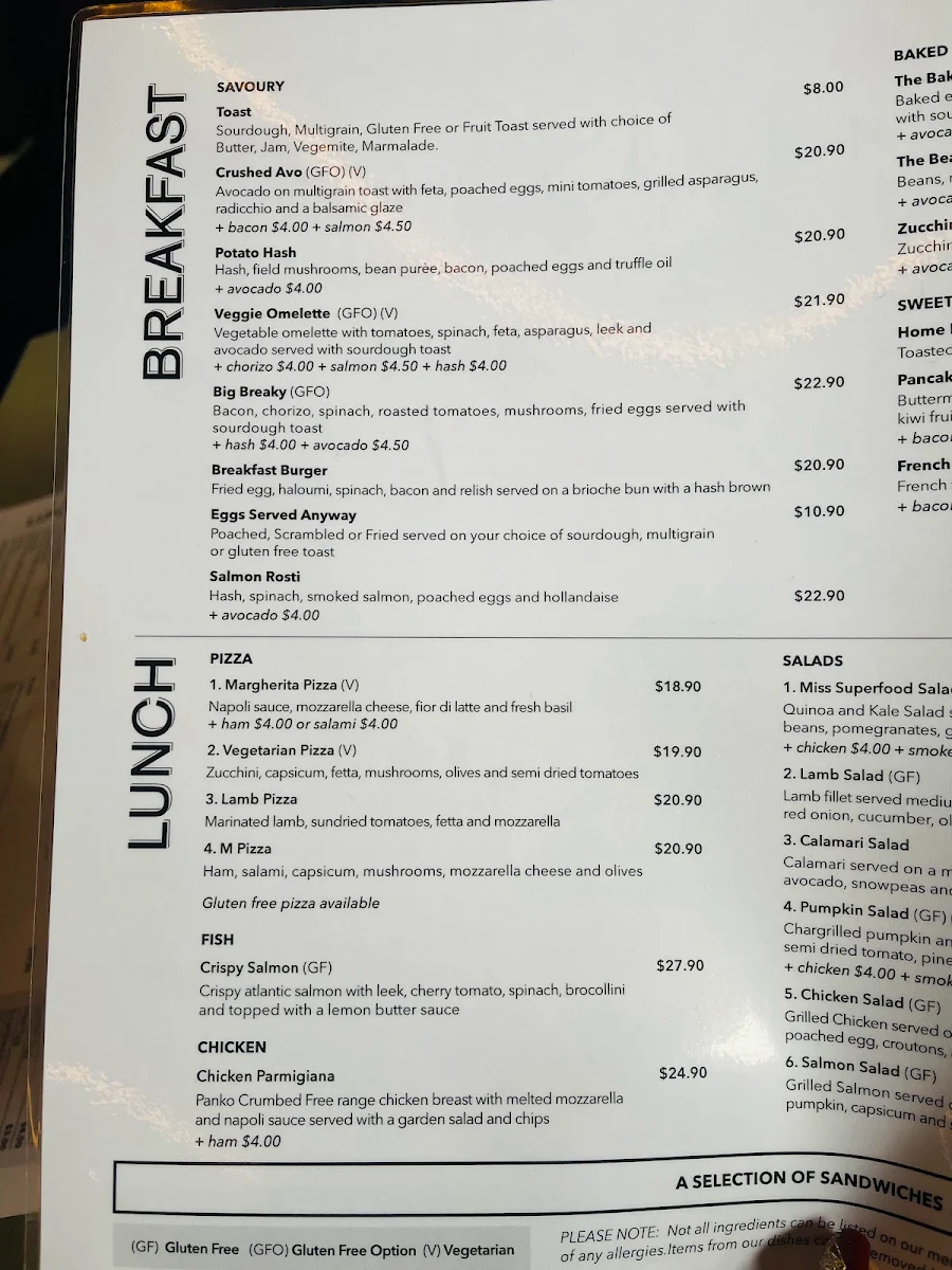Menu, Mister and Miss
