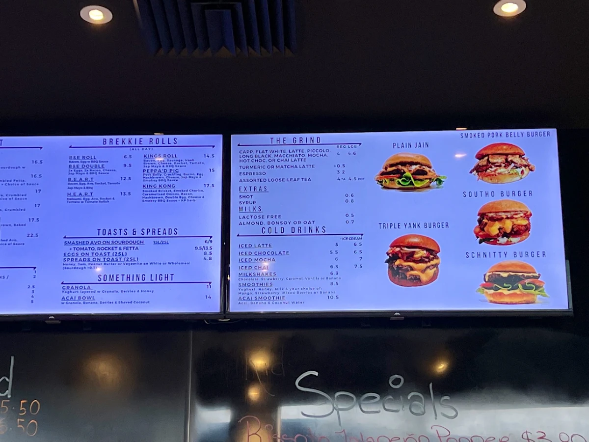 Menu, Grind & Grill