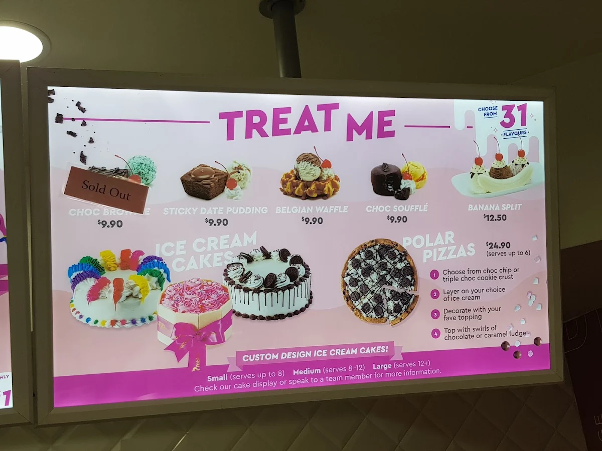 Menu, Baskin-Robbins