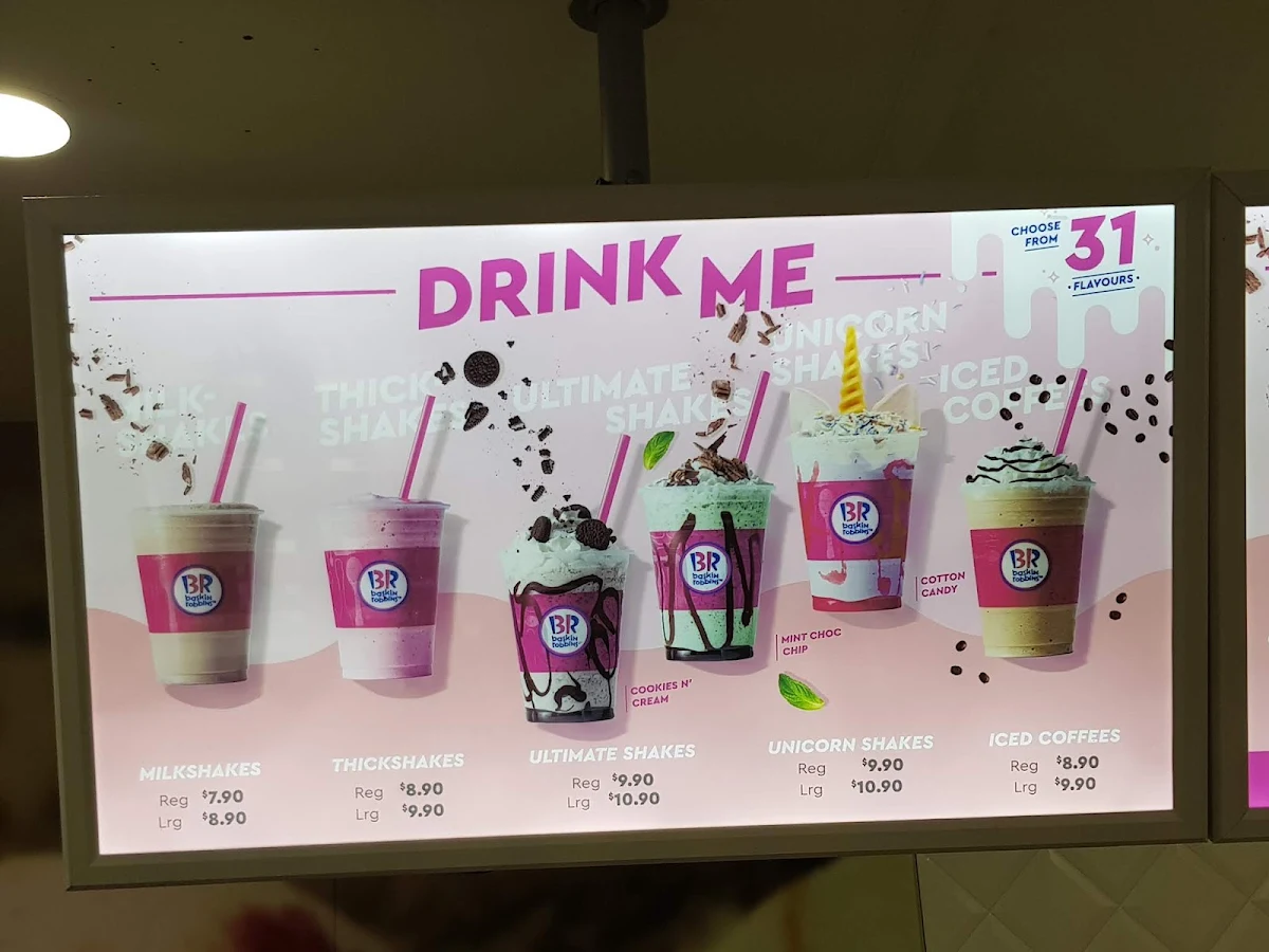 Menu, Baskin-Robbins