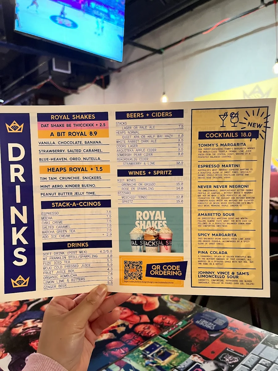 Menu, Royal Stacks Collins St.